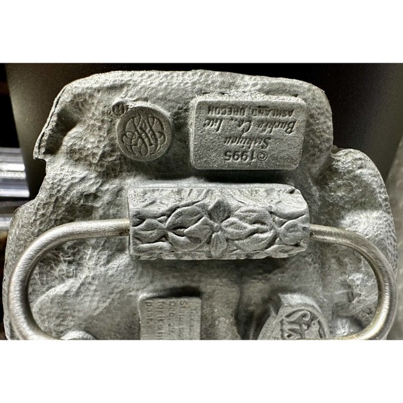 Vintage Texas The Lone Star State USA Texan Western Cowboy Pewter Belt Buckle - Picture 5 of 8